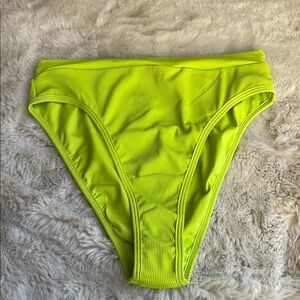 L*Space Neon Green High-Waisted swim  Bikini Bottom